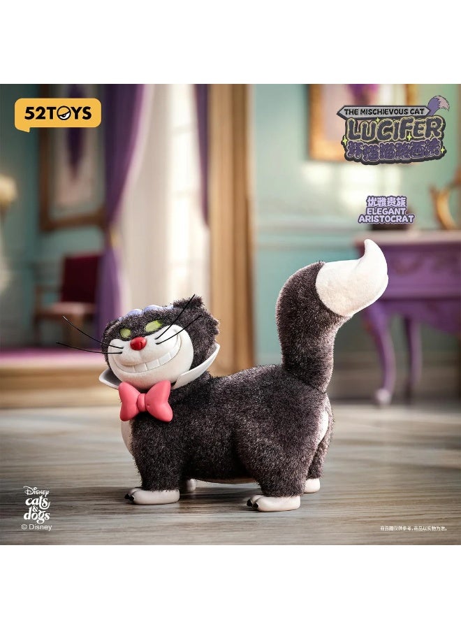 52TOYS صندوق مفاجآت: دمية لوسيفر "القط المشاغب" من فيلم ديزني، قطعة واحدة عشوائية، مجسم بملمس فرو قط حقيقي - Image 1